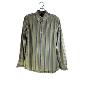 Alan Flusser Mens‎ Striped Button Up Dress Shirt Size Medium